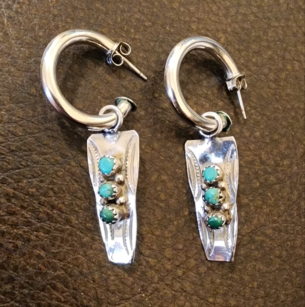 Sterling Silver Hoop Earring w/Removable Charms